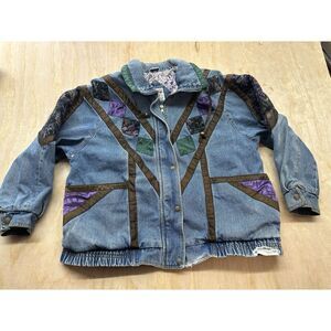 Vintage (Current Seen) Women’s Denim Patchwork Medium Classic 80’s Retro Movies